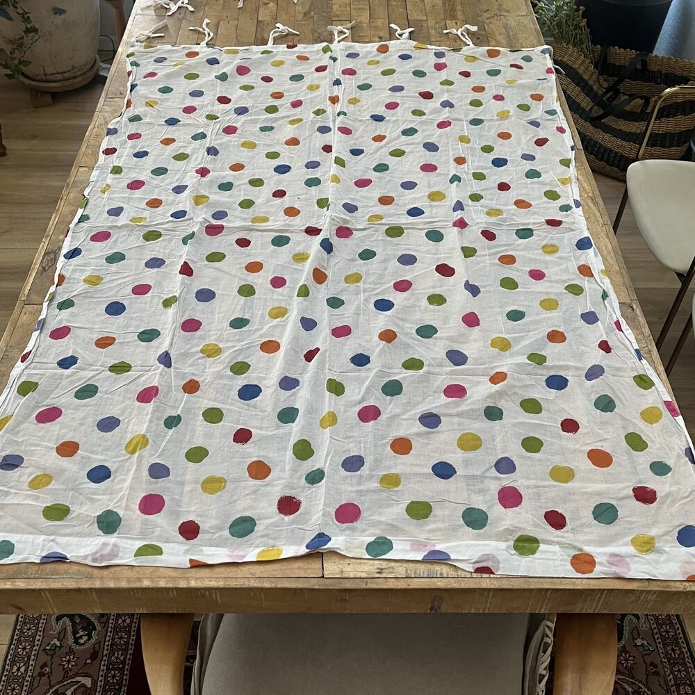 Gudrun Sjoden Modern Polka Dot Curtains with Ties Set of 5 56X40 Organic Cotton